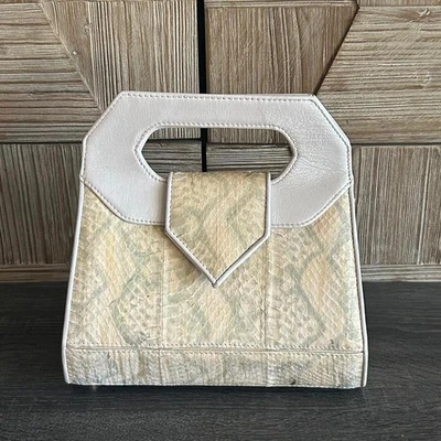 Bolso de hombro vintage J. Renee para mujer beige estampado de piel de serpiente Foto 1 de 4