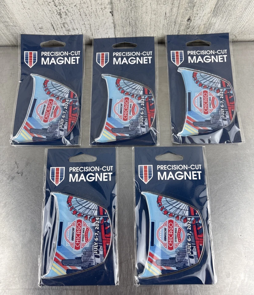 Lot Of 5 NASCAR Chicago Street Race 2024 Car Hood WinCraft Magnets - Image 1 of 1