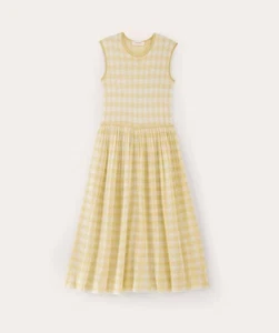 Nuevo con etiquetas Vestido Everlane Mujer XXL Tejido Plisado Midi Chirivía Guinga 2XL Sin Mangas - Imagen 1 de 23