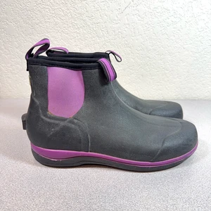 Edle Outfitters Muds Damen-Stiefeletten Größe 9,5 schwarz lila wasserdicht 66003 - Bild 1 von 16