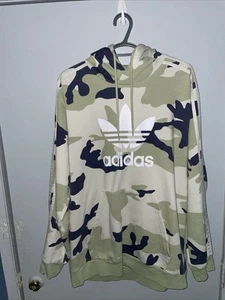 Adidas Sudadera con Capucha Para Hombres XL Camuflaje Verde Pullover Sudadera Camuflaje Trifolio Atlético - Imagen 1 de 12