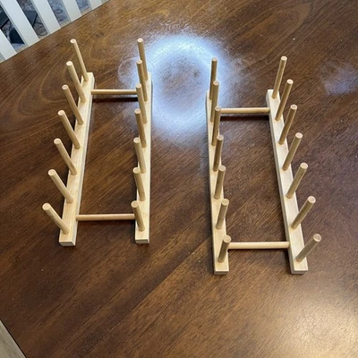 Набор из 2 бамбуковых сушилок для тарелок - Изображение 1 из 4