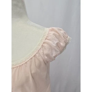 Vintage Miss Elain Eyelet Lace Long Nightgown Scoop Neck Cottage Core Granny - Picture 1 of 7