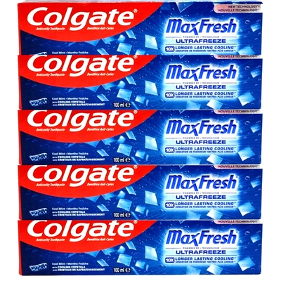 Colgate Max Fresh Cool Mint Toothpaste Fresh Breath 100ml / 3.40oz (Pack Of 5) - Image 1 of 4