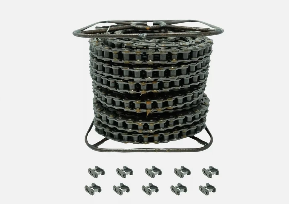 60-1 Roller Chain For Sprocket 100 Feet With 10 Connecting Links Drive Chain - Image 1 of 1