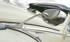 HOODED SWAN NECK MIRRORS for VW Beetle Bug Type 1 Albert Oval PAIR AAC127 - Picture 1 of 12