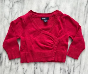 Baby Mädchen Strickjacke Pullover 6-12M Dk rosa Baumwolle Crossover Knopf vorne Baby Lücke - Bild 1 von 9