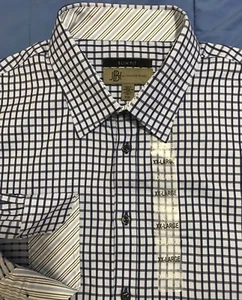 NWT Jhane Barnes Long Sleeve Dress Shirt Blue Flip Cuff Striped Slim Fit 2XL - Picture 1 of 7