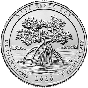 2020-P+D SALT RIVER VIRGIN ISLANDS "ATB" NATIONAL PARK QUARTER 2-COIN SET FREE S - Picture 1 of 3