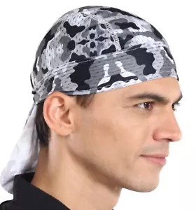 Men's Do Rag Skull Cap Under Helmet Cooling Liner Head Wrap for Motorcycle - Picture 1 of 8