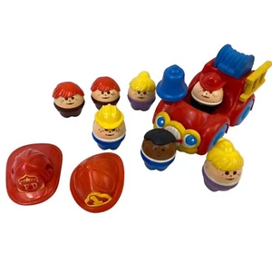 Menge 7 Vintage Little Tikes Toddle Tots Chunky People verschiedene Feuerwehrleute - Bild 1 von 7