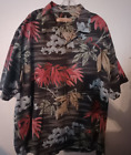 Tommy Bahama 100% Silk Short Sleeved Floral Pattern Hawaiin Shirt Xl