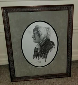 Ben Richmond 1992 "Studie/Die Hebamme" Bleistiftzeichnung signiert mattiert gerahmt 16x19 - Bild 1 von 6