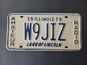 1979 Amateur Radio Illinois License Plate W9 JIZ - Picture 1 of 9