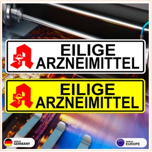 Eilige Arzneimittel Kompaktlogo Aufkleber, normal/reflektierend/neongelb - Picture 1 of 4
