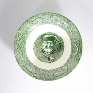 Vintage The Old Curiosity Shop Dessert Fruit Bowl Green Royal China USA - Picture 1 of 3