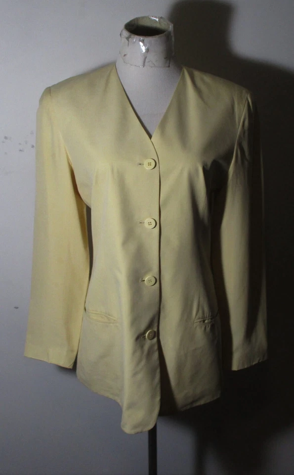 ANN TAYLOR Maze Yellow 100% Silk Jacket Women's Size 6 - Image 1 of 4