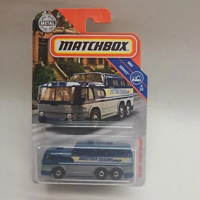 2019 Matchbox #90 '55 GMC® Scenic Cruiser™ BLUE | GREY | WESTERN TRAVELWAY | FSC - Image 1 of 4