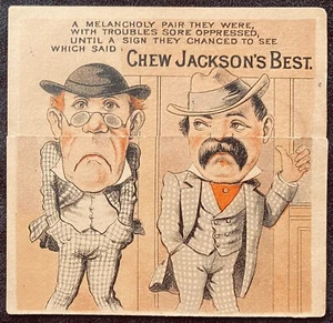 TARJETA DE COMERCIO METAMÓRFICA DE TABACO DE MASCAR JACKSON'S TRISD MEN HAPPY con JACKSON'S - Imagen 1 de 4