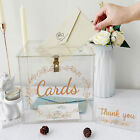 Acrylic Card Box Clear Wedding Box With Lock And Slot Sturdy Money Box Holder