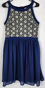 Francesca's NWT Womens Navy & Floral Tank Flowy Knee Length Dress Size L $48 - Picture 1 of 10