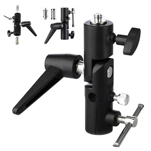 H-Type Camera Flash Bracket Umbrella Softbox Tripod Mount Light Stand Adapter - Picture 1 of 9