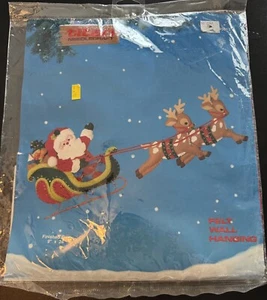 Titan KIT New Old Stock 1990 Wall Hanging Santa Clause in Sleigh with Reindeer - Picture 1 of 4