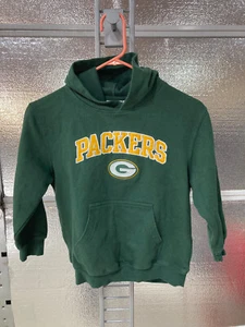 Green Bay Packers Hoodie - Kids Small (6/7) - Pullover Sweatshirt - Green - Picture 1 of 4