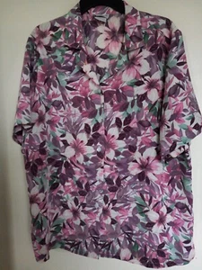 VTG Bonworth Women's Floral Print Button Down Top Blouse Short Sleeve Size 1X - Picture 1 of 3