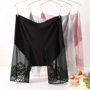 Thin Lace Slip Shorts for PlusSize Thighs Long Leg Anti Chafing Underwear - Picture 1 of 16