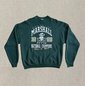 Sudadera Marshall Herd Division 1-AA National Champions XL Verde 1996 De Colección - Imagen 1 de 7