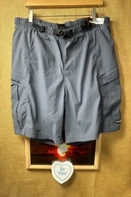 Bermuda de ciclismo REI masculina azul elástica acolchoada bolsos XL cintura elástica com cinto Mex - Imagem 1 de 4