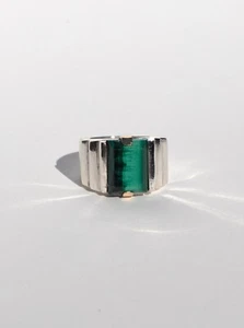 Anillo de malaquita de plata esterlina Ari grande con nombre de doncella + lanzamiento Mr. Porter - Imagen 1 de 10