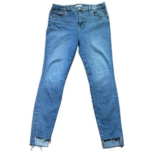 Good American Good Legs Mom Jeans Raw High Low Hem Stretch Gr. 15 / 33 - Bild 1 von 10