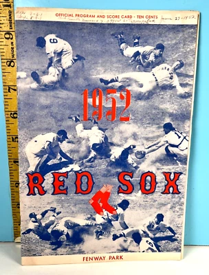 27 June 1952 Boston Red Sox Baseball Program vs Senators Scored🔥 Nice! - Image 1 of 4