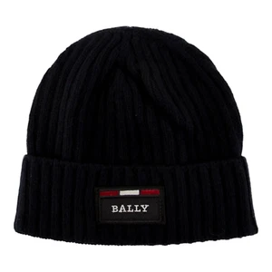 Bally Men's Blue Ribbed Logo Wool Beanie 6240326 MSRP $199 NEW - Picture 1 of 1