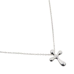 TIFFANY&Co. Small cross Necklace Silver925 2.6g Women - Picture 1 of 9