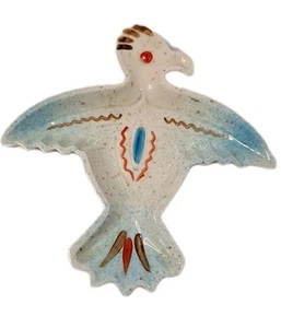 Thunderbird Design Trinket Dish Hand Painted Vintage 6x6" - Picture 1 of 7