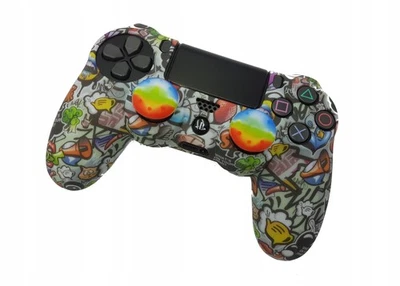 Silikon Hülle für Ps4 Controller + 2x Griffe, Schutz Cover Case - Bild 1 von 3