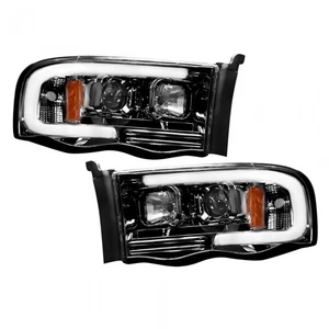 Recon Projector Headlights For Dodge Ram 1500/2500/3500 2002-2005 Smoked/Black - Picture 1 of 3