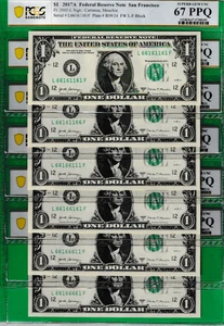 $1  Federal Reserve Note BINARY Serial Numbers 66161161 PCGS 67 **PRICE FOR ONE* - Picture 1 of 2