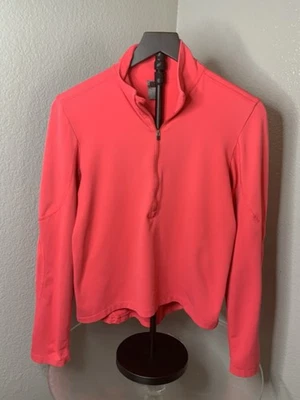 Camiseta Pulôver REI Feminina Corrida Caminhada 1/4 Zíper Laranja, Tamanho Grande - Imagem 1 de 3