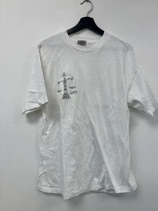 Camisa Gráfica Vintage Libra Zodiaco Para Hombres Grande Blanca Hanes Beefy T Hecha en EE. UU. 90s - Imagen 1 de 5