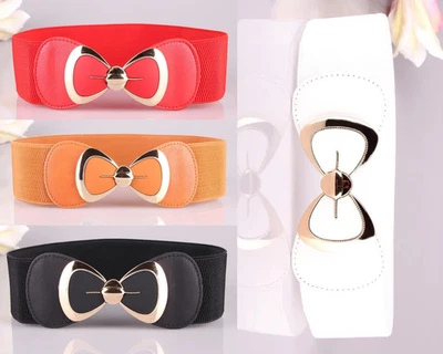Elegante cinturón elástico con lazo decorativo para mujer Foto 1 de 4
