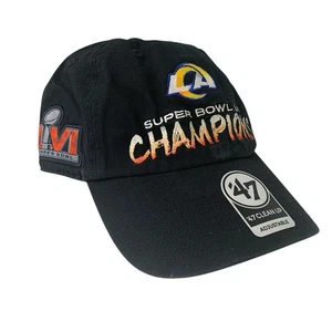 Los Angeles Rams '47 Brand Super Bowl LVI Champs Clean Up Adjustable Hat OSFM - Picture 1 of 10