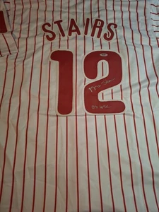 Matt Stairs Philadelphia Phillies 08 World Series Signed Jersey XL PSA Autograph - Picture 1 of 3