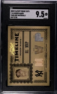 2005 Playoff Prime Cuts #T-34 Roger Maris Timeline MVP Relics #/50 MINT+ SGC 9.5 - Picture 1 of 2