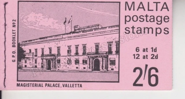 Folleto de sellos postales de Malta Nº 2 PALACIO MAGISTERIAL VALETA COMPLETO MNH COMO NUEVO Foto 1 de 1