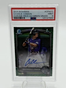 2025 Bowman Chrome - Charlie Condon Green Grass Auto /99 #CPA-CC PSA 9 - Bild 1 von 2
