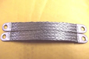 2PCS 8"4 GAUGE 3/8" TIN PLATED COPPER NEGATIVE GROUND STRAP MADE IN THE USA.4.2. - Bild 1 von 3